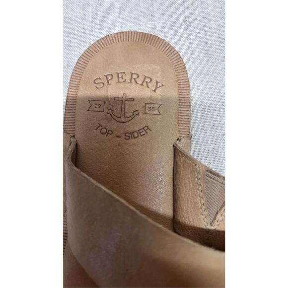 SPERRY TOPSIDERS SEAPORT TAN LEATHER SANDALS WOMENS SZ 9 - Picture 4 of 12